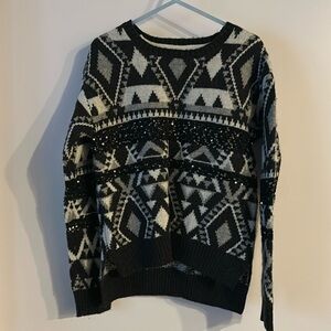 Like new Dex fair isle sweater with sequins